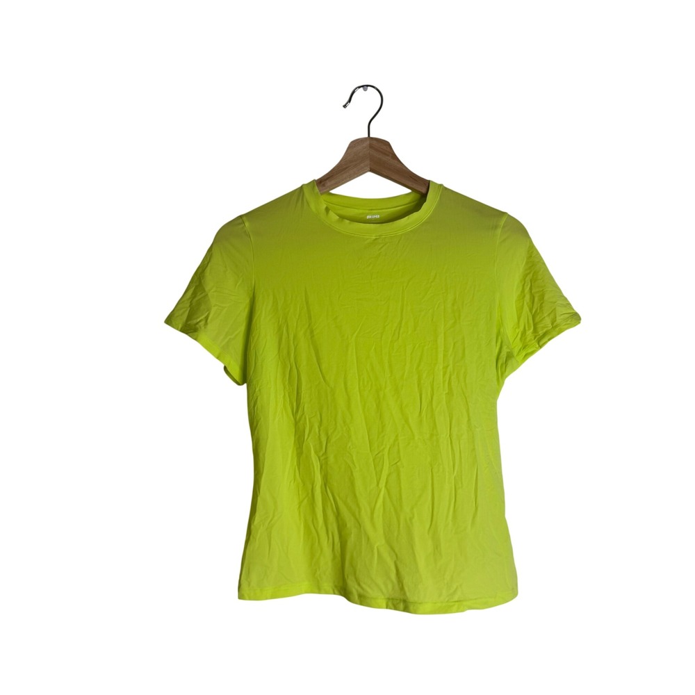 SKIMS Fits Everybody T-Shirt Women's Short Sleeve Daffodil Neon Yellow Size L
